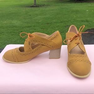 🆕 Mary Jane Lace-Up Chunky Heel Booties